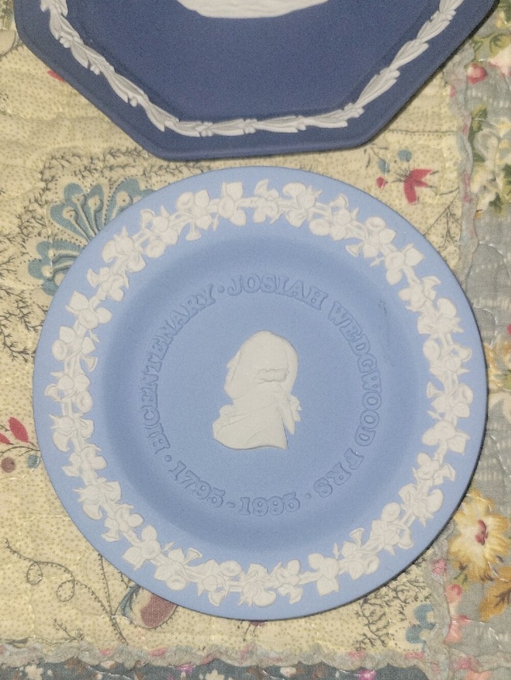 Wedgwood Blue Jasperware Pair with White Relief - Picture 4 of 8